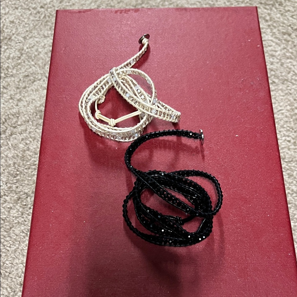 Black and Cream Beaded Bracelets